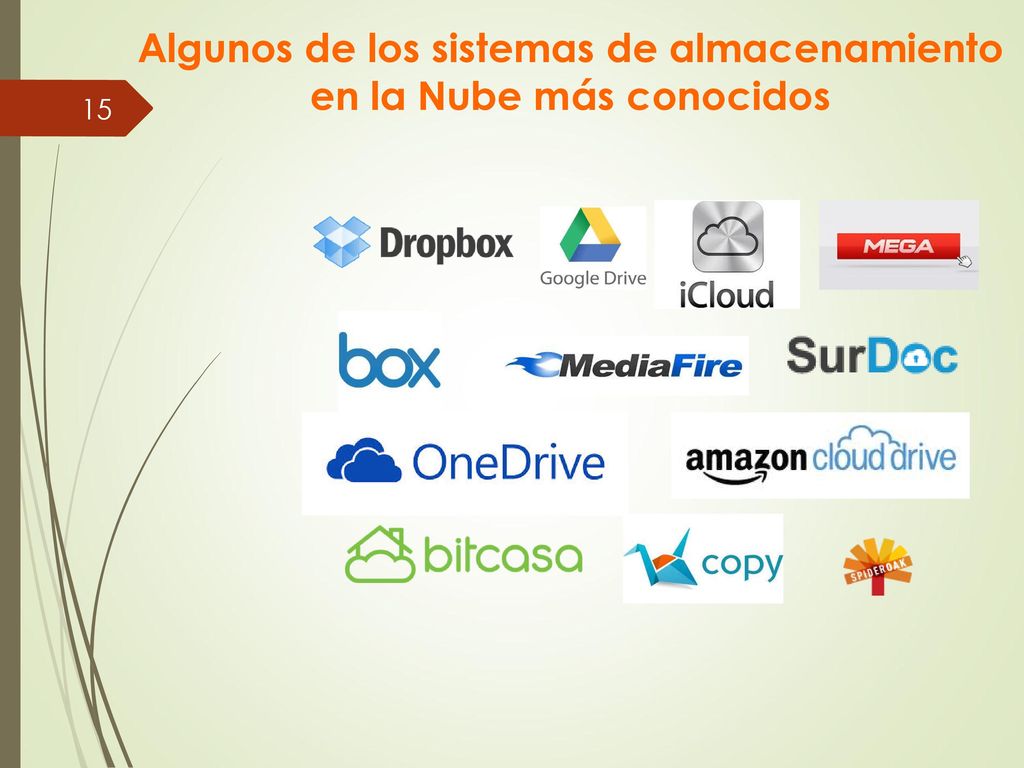 Algunos de los sistemas de almacenamiento en la Nube más conocidos