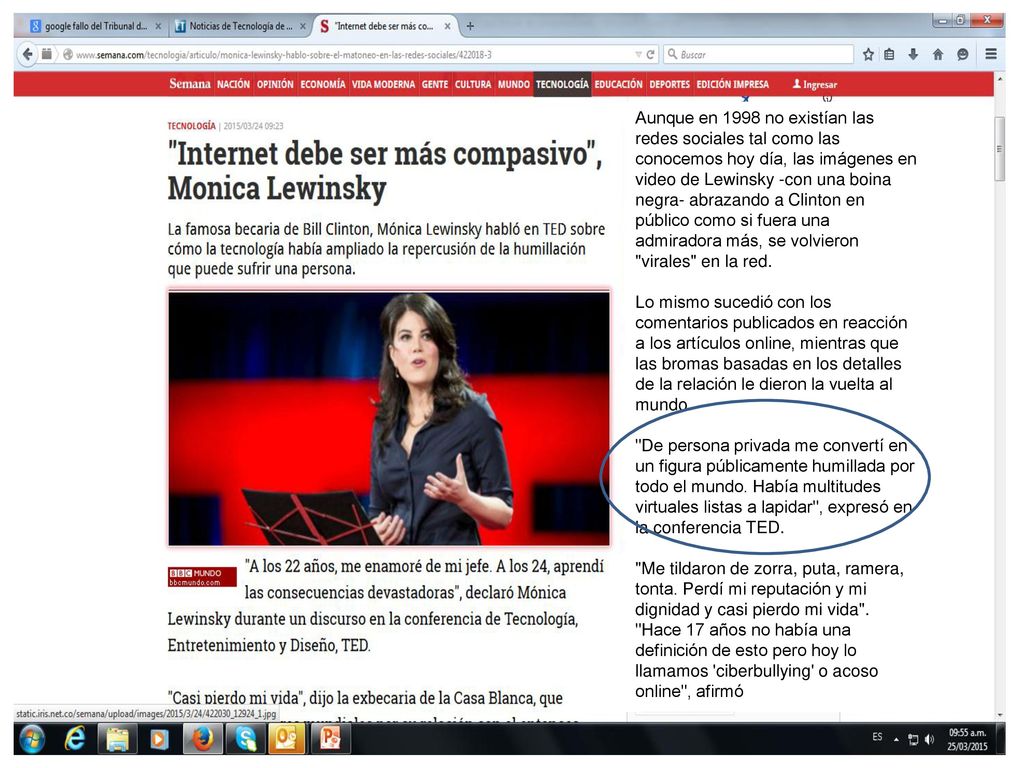 Aunque en 1998 no existían las redes sociales tal como las conocemos hoy día, las imágenes en video de Lewinsky -con una boina negra- abrazando a Clinton en público como si fuera una admiradora más, se volvieron virales en la red.