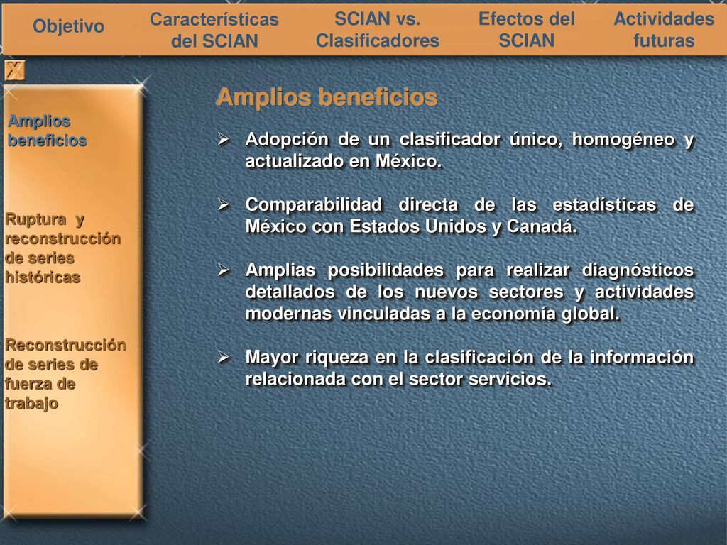 Amplios beneficios Amplios beneficios. Adopción de un clasificador único, homogéneo y actualizado en México.