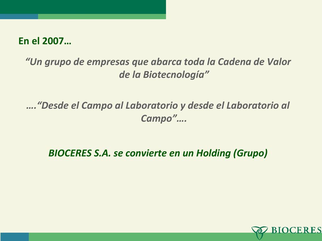 …. Desde el Campo al Laboratorio y desde el Laboratorio al Campo ….