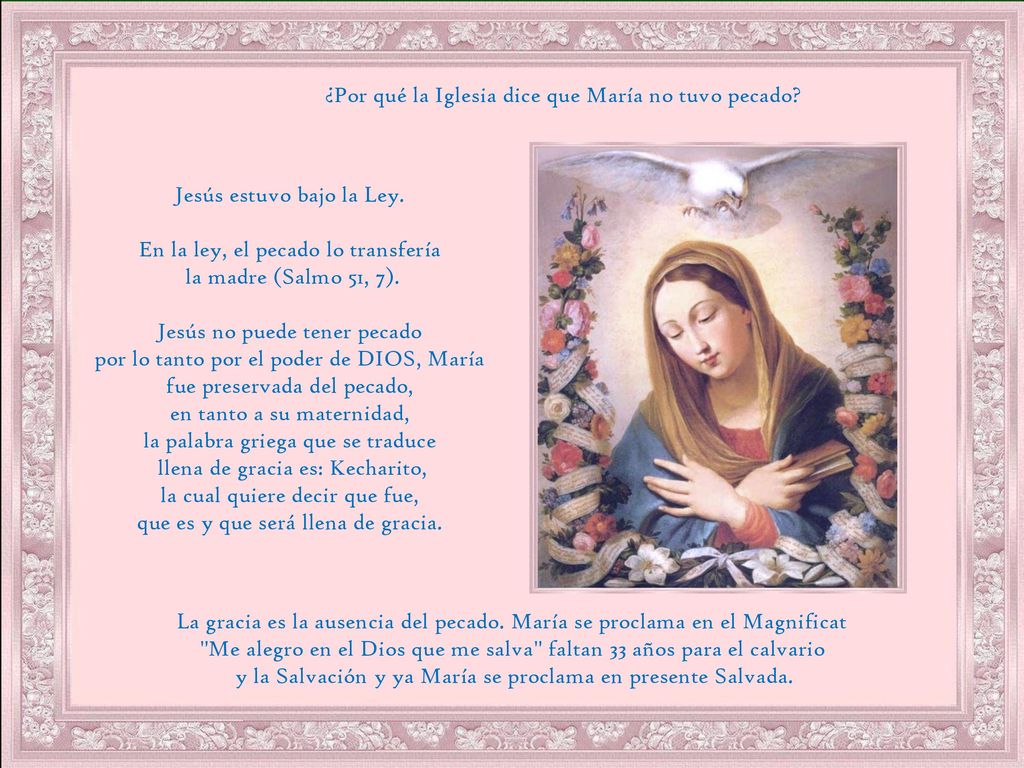 ¿Por qué la Iglesia dice que María no tuvo pecado