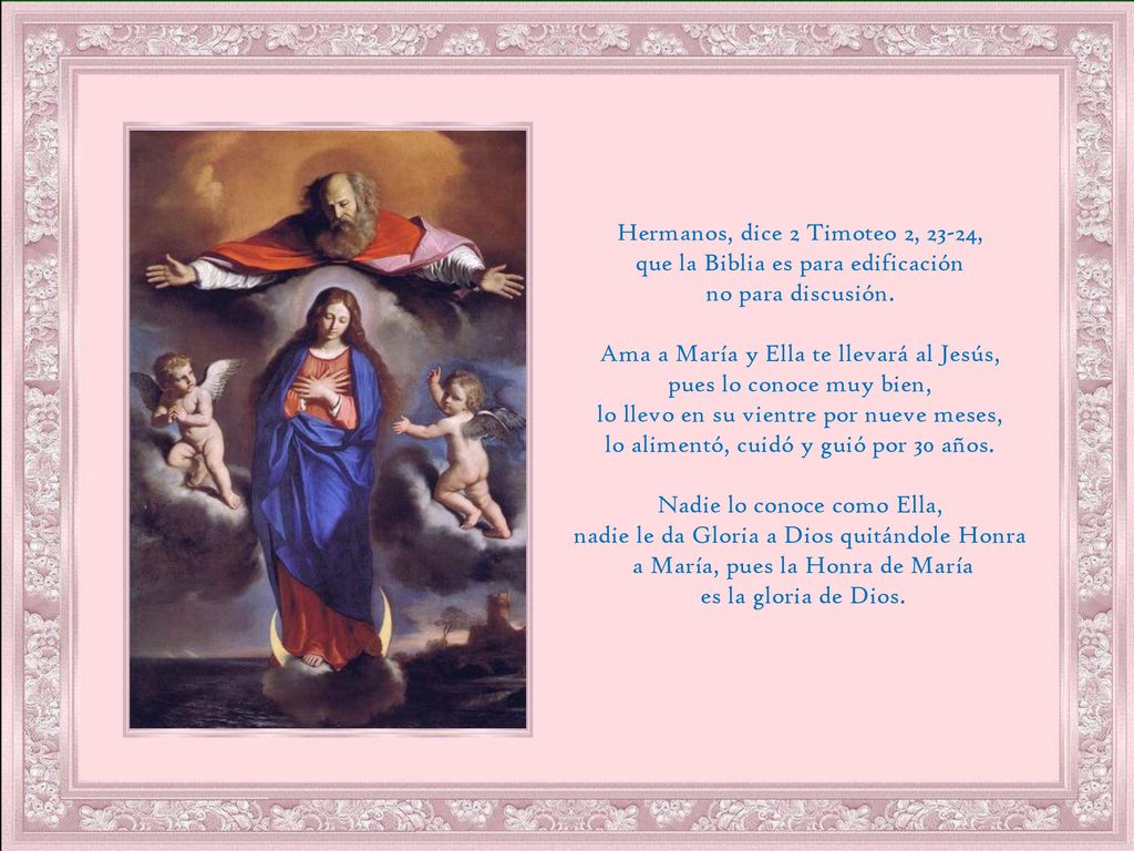Hermanos, dice 2 Timoteo 2, 23-24, que la Biblia es para edificación