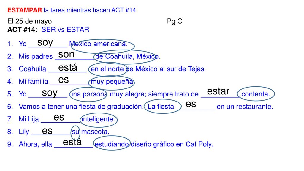 soy son está es estar soy es es es está El 25 de mayo Pg C