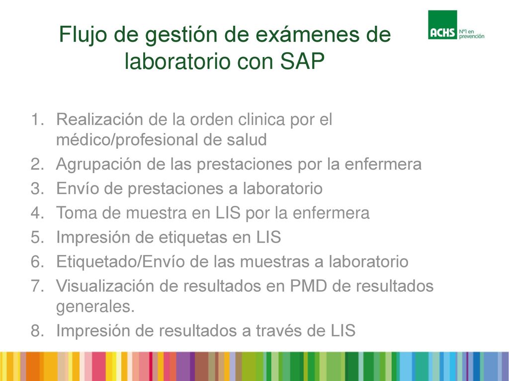 Flujo de gestión de exámenes de laboratorio con SAP