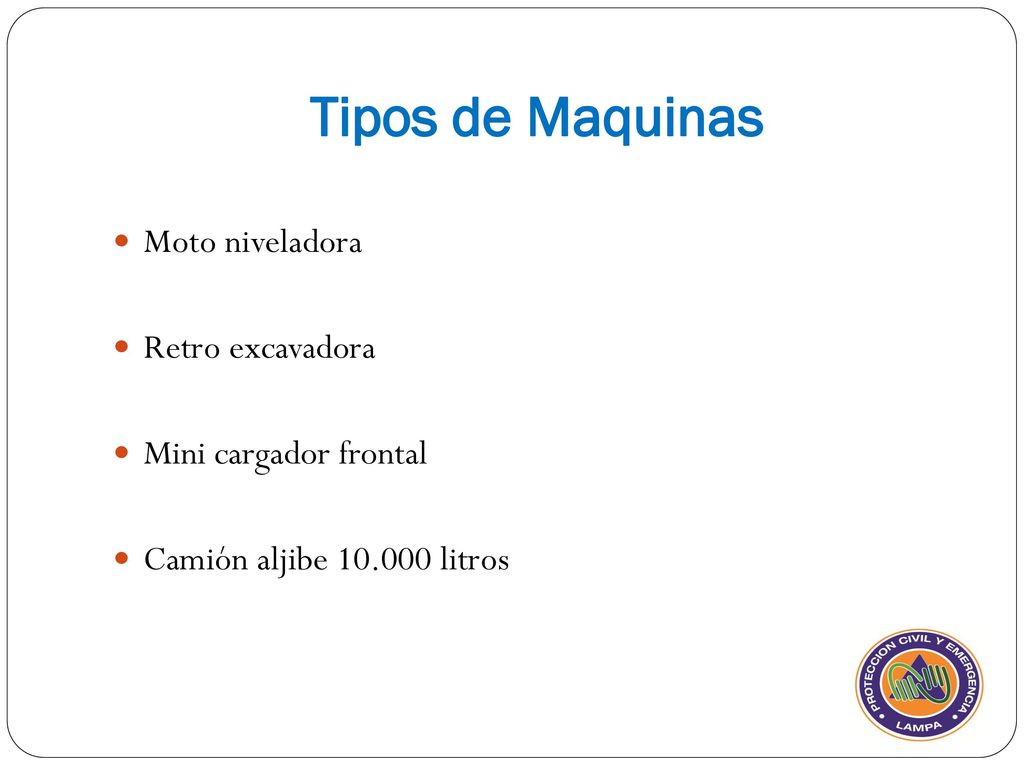 Tipos de Maquinas Moto niveladora Retro excavadora