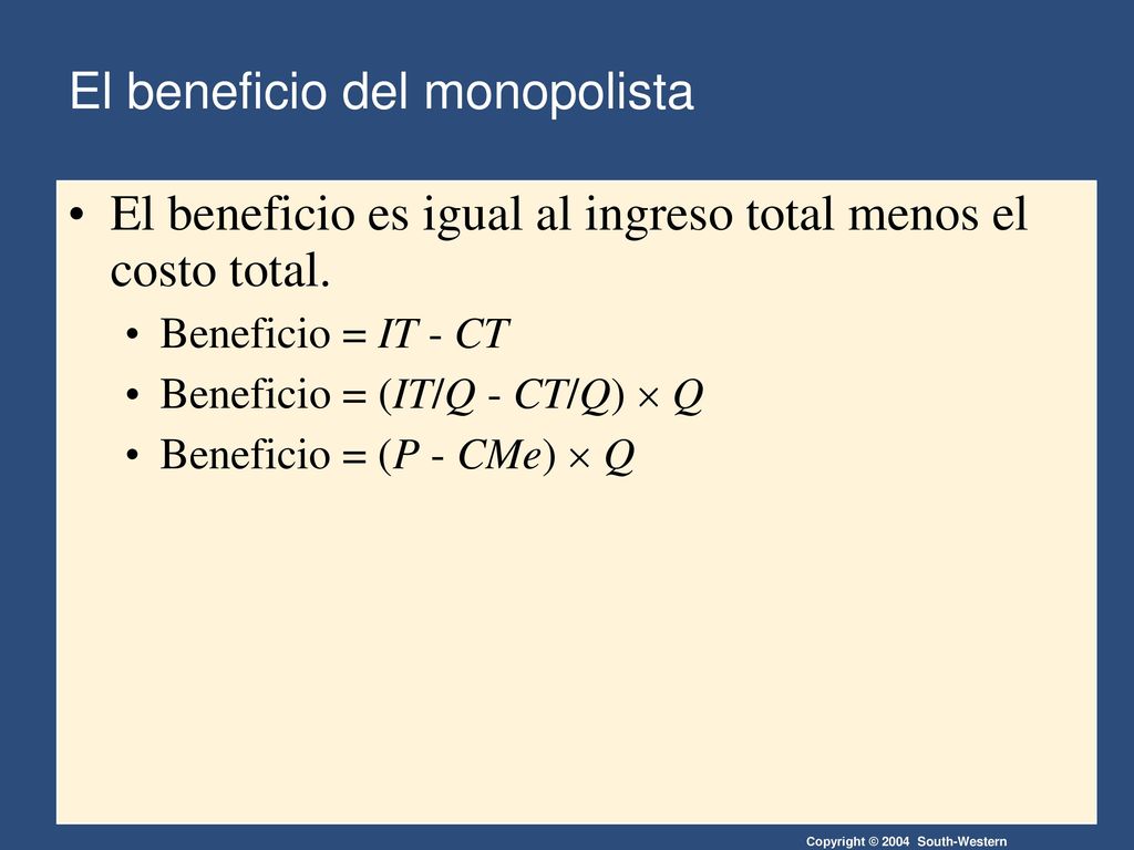 El beneficio del monopolista