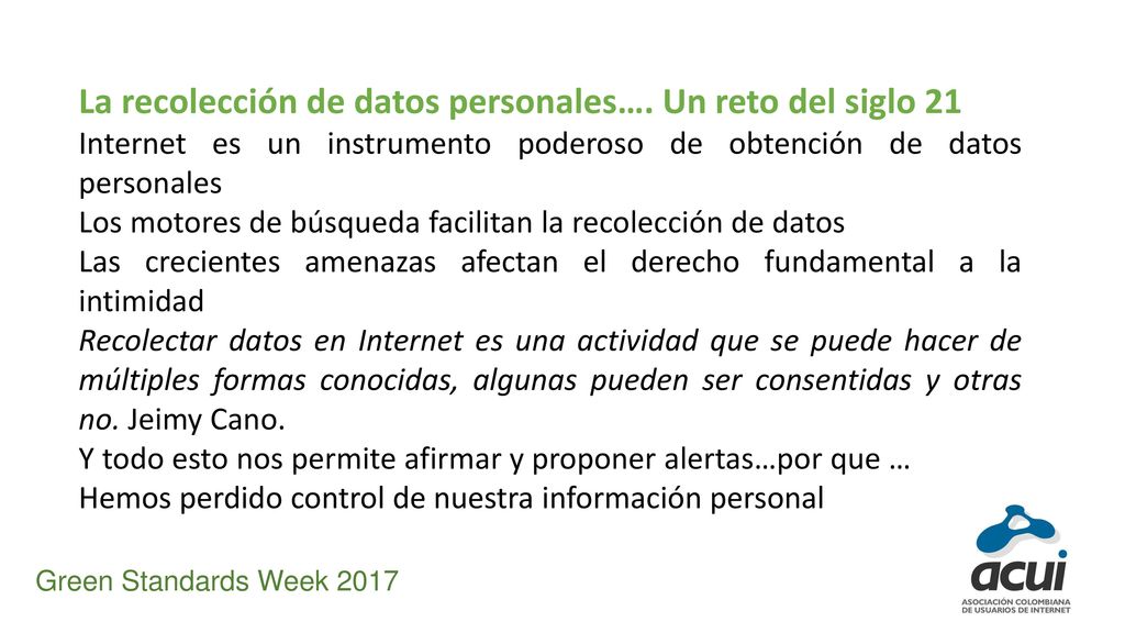 La recolección de datos personales…. Un reto del siglo 21