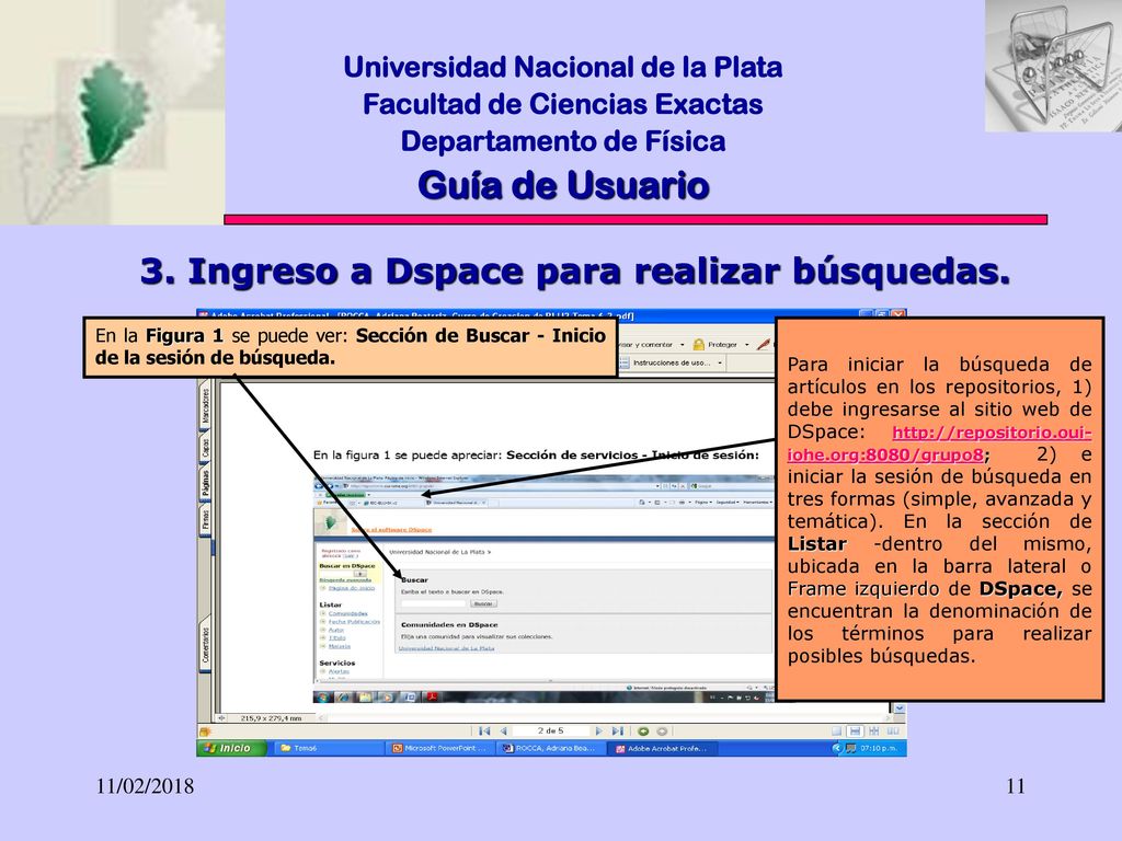 Guía de Usuario 3. Ingreso a Dspace para realizar búsquedas.