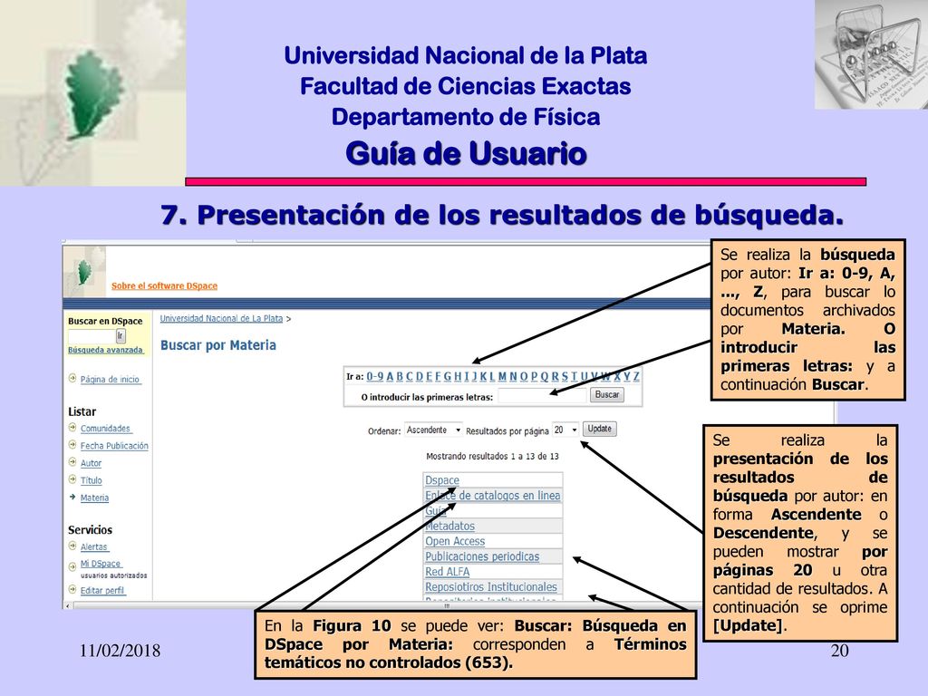 Guía de Usuario 7. Presentación de los resultados de búsqueda.
