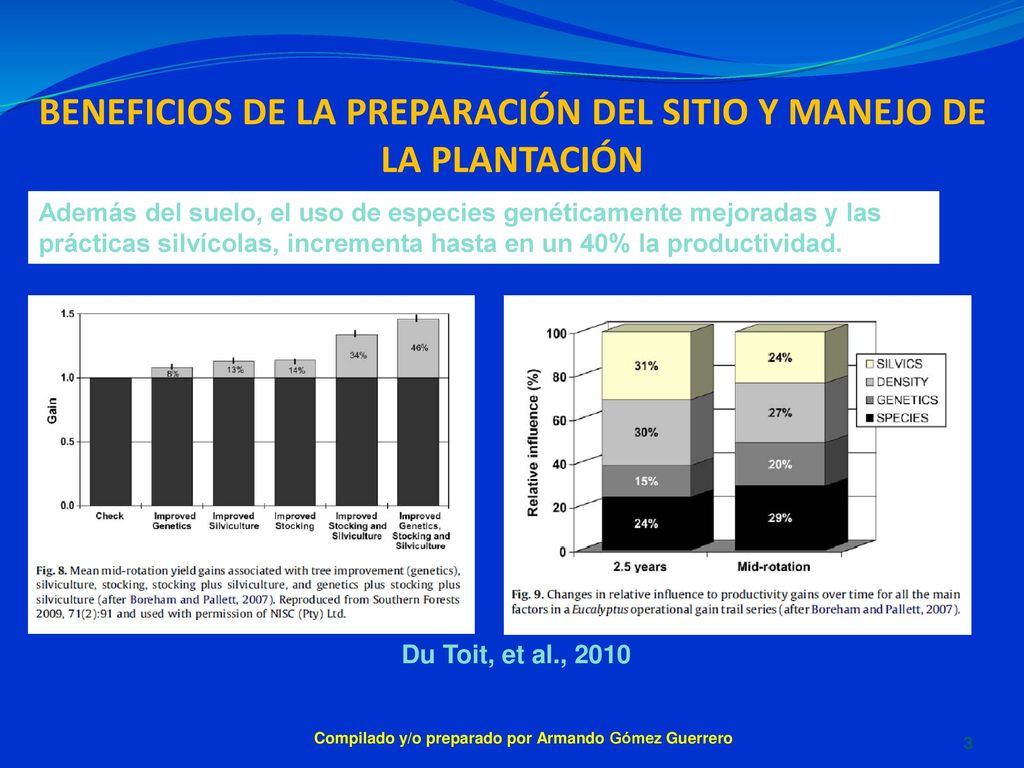 BENEFICIOS DE LA PREPARACIÓN DEL SITIO Y MANEJO DE LA PLANTACIÓN