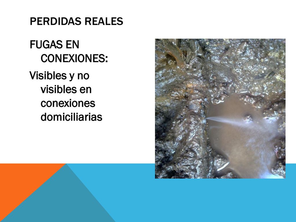 PERDIDAS REALES FUGAS EN CONEXIONES: Visibles y no visibles en conexiones domiciliarias