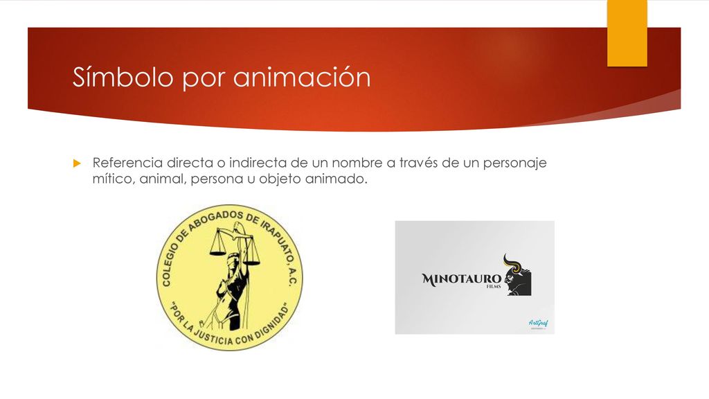 Símbolo por animación Referencia directa o indirecta de un nombre a través de un personaje mítico, animal, persona u objeto animado.