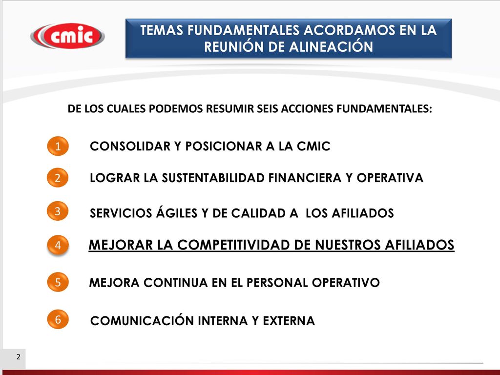 TEMAS FUNDAMENTALES ACORDAMOS EN LA REUNIÓN DE ALINEACIÓN