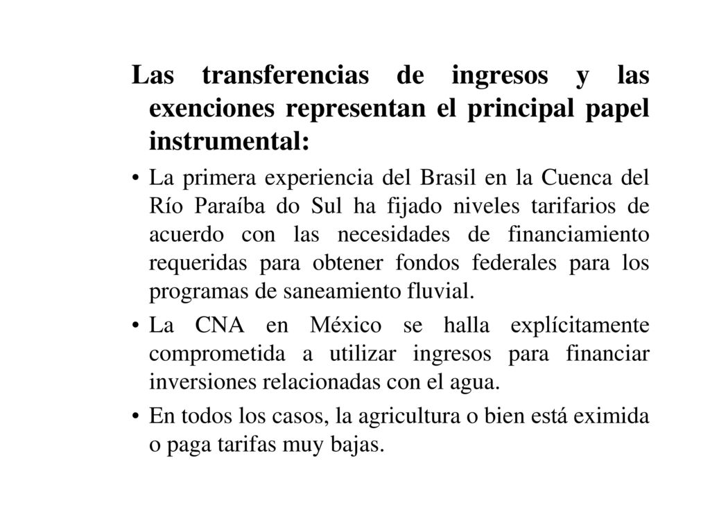 Las transferencias de ingresos y las exenciones representan el principal papel instrumental: