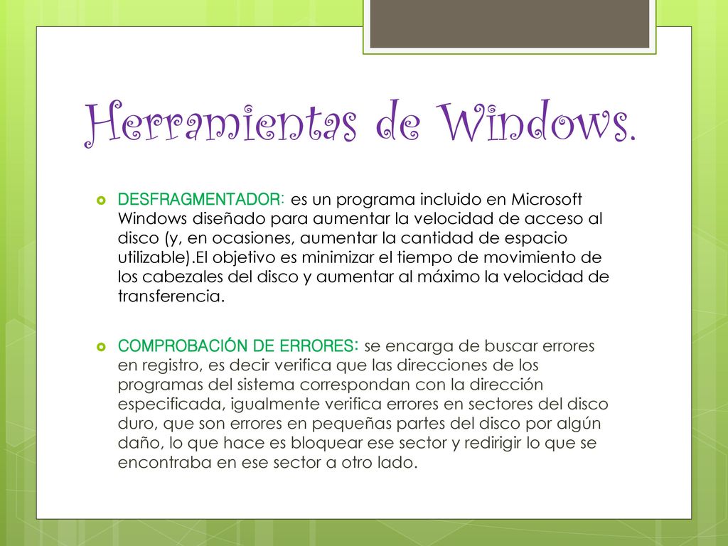 Herramientas de Windows.