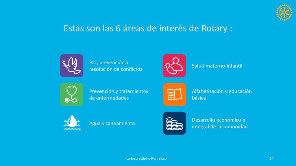 Estas son las 6 áreas de interés de Rotary :