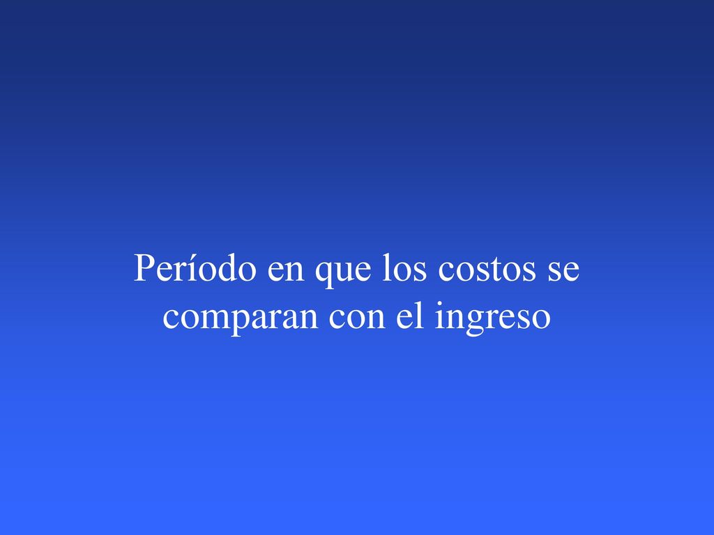 Período en que los costos se comparan con el ingreso
