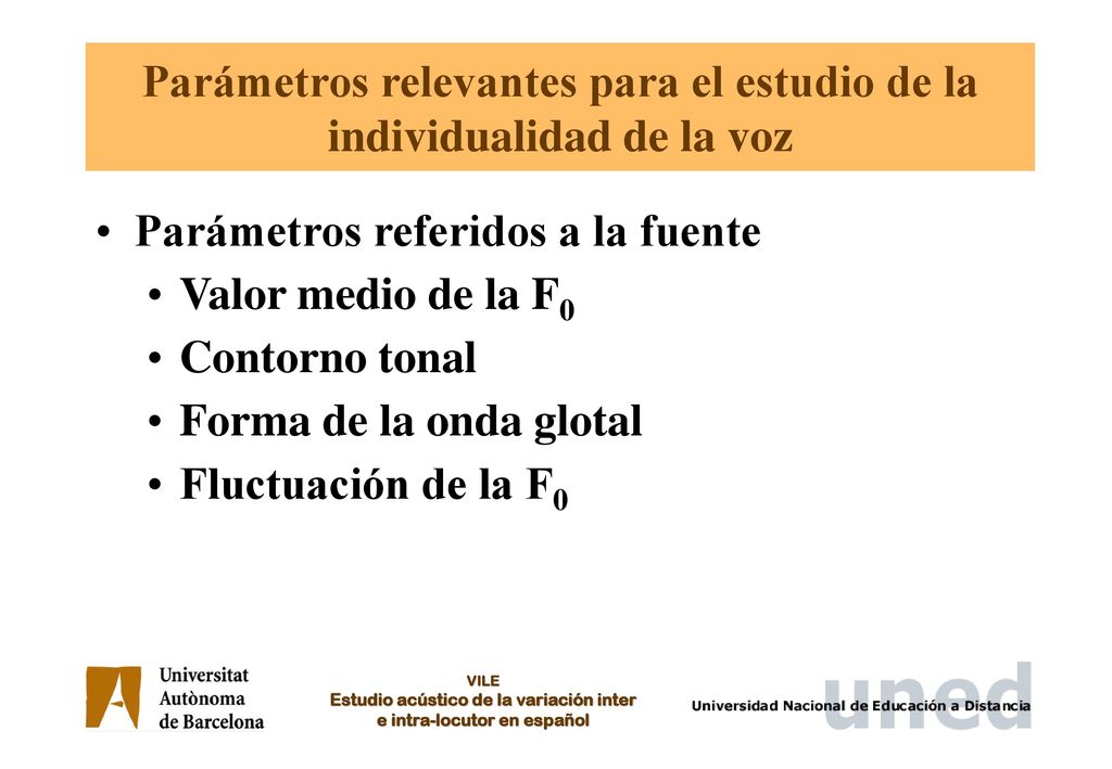 Parámetros relevantes para el estudio de la individualidad de la voz