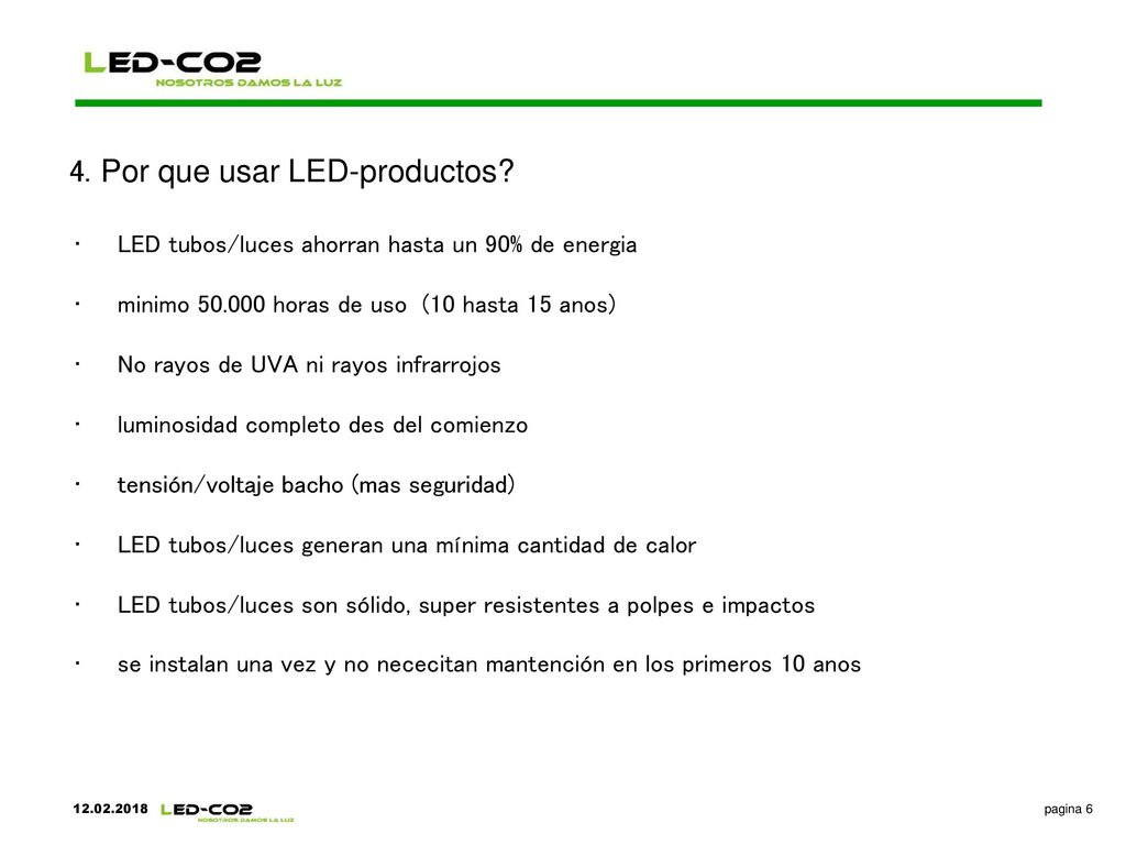 4. Por que usar LED-productos