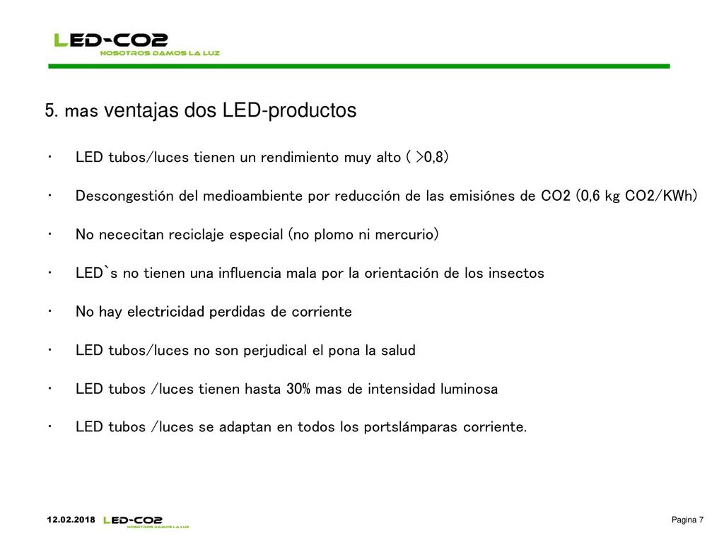 5. mas ventajas dos LED-productos