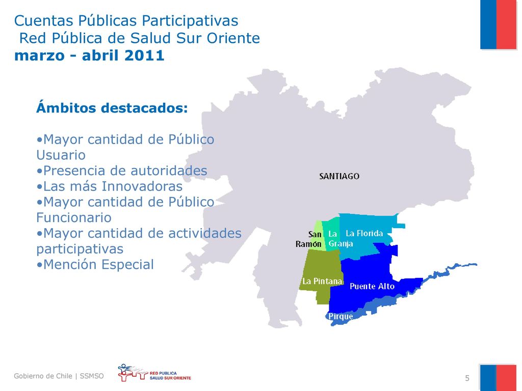 Cuentas Públicas Participativas Red Pública de Salud Sur Oriente marzo - abril 2011