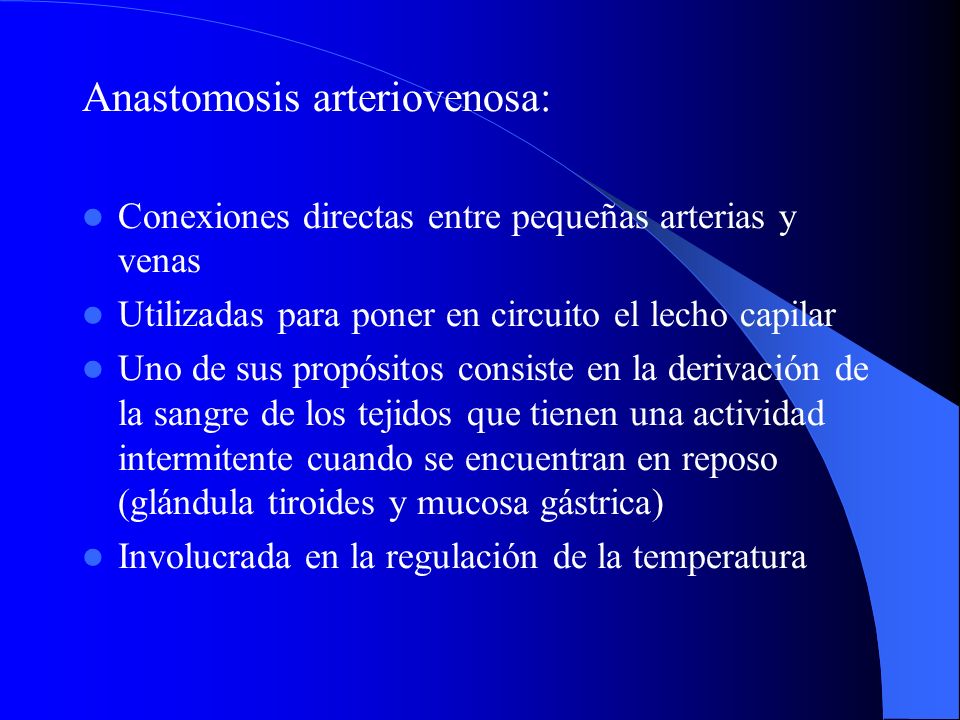 Anastomosis arteriovenosa: