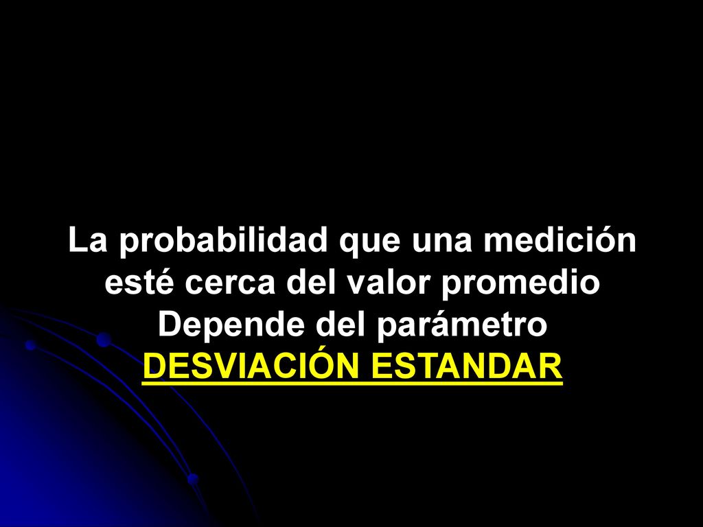 La probabilidad que una medición esté cerca del valor promedio