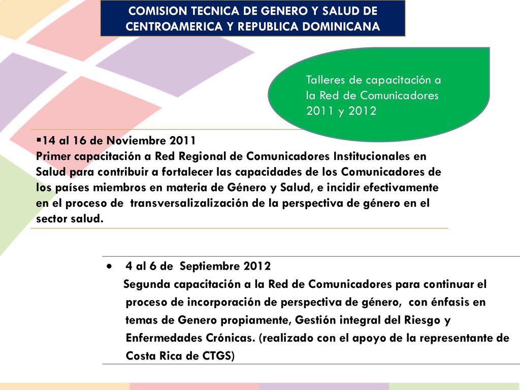 COMISION TECNICA DE GENERO Y SALUD DE CENTROAMERICA Y REPUBLICA DOMINICANA