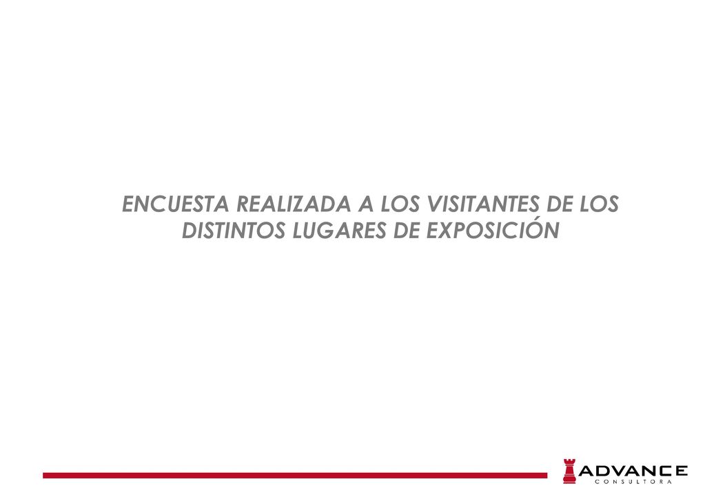 ENCUESTA REALIZADA A LOS VISITANTES DE LOS DISTINTOS LUGARES DE EXPOSICIÓN