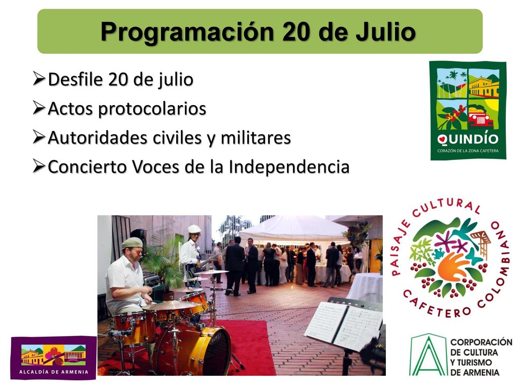 Programación 20 de Julio Desfile 20 de julio Actos protocolarios