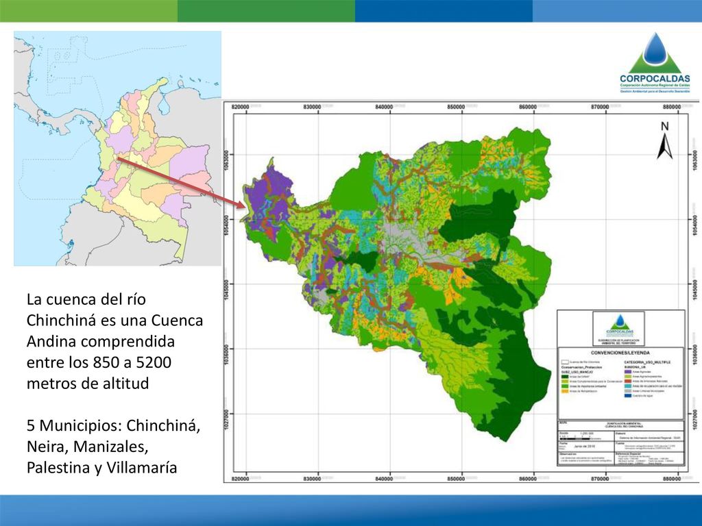 La cuenca del río Chinchiná es una Cuenca Andina comprendida entre los 850 a 5200 metros de altitud