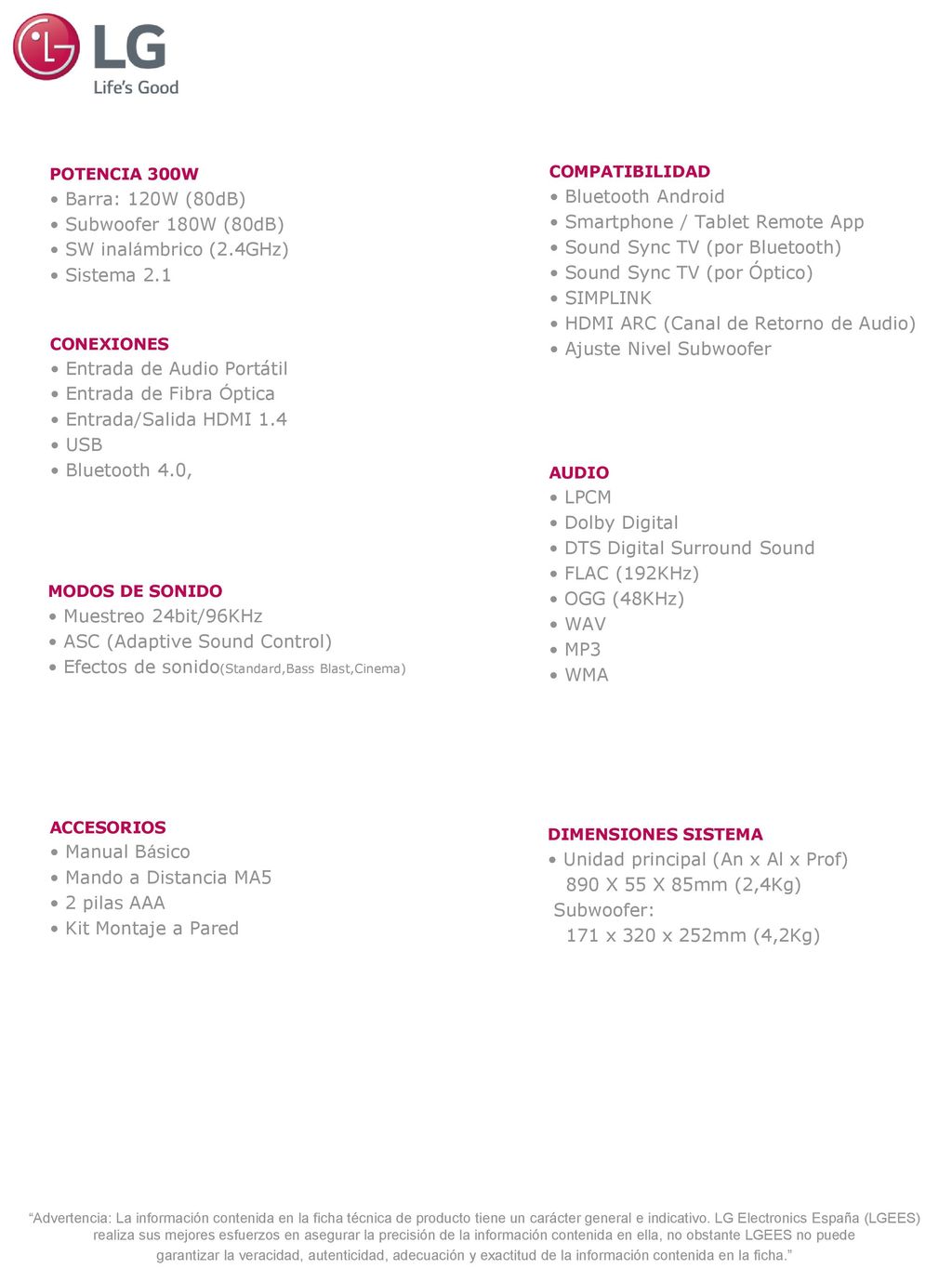 Smartphone / Tablet Remote App Sound Sync TV (por Bluetooth)