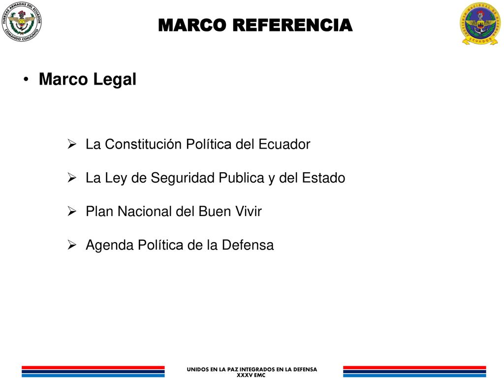 MARCO REFERENCIA Marco Legal La Constitución Política del Ecuador