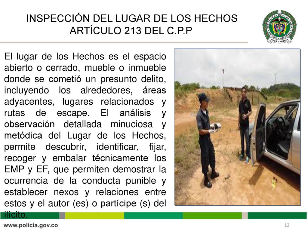 INSPECCIÓN DEL LUGAR DE LOS HECHOS ARTÍCULO 213 DEL C.P.P