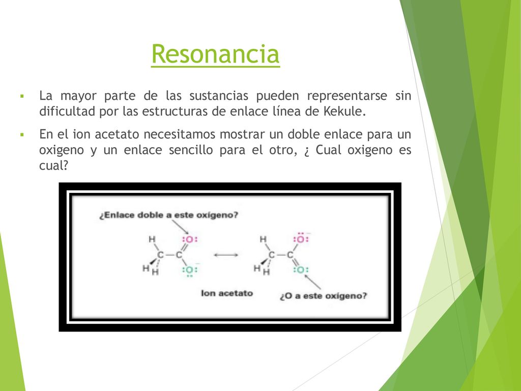 Resonancia La mayor parte de las sustancias pueden representarse sin dificultad por las estructuras de enlace línea de Kekule.