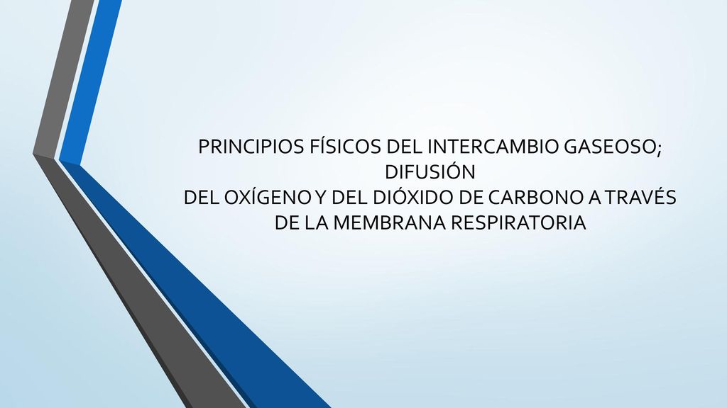 PRINCIPIOS FÍSICOS DEL INTERCAMBIO GASEOSO; DIFUSIÓN DEL OXÍGENO Y DEL DIÓXIDO DE CARBONO A TRAVÉS DE LA MEMBRANA RESPIRATORIA