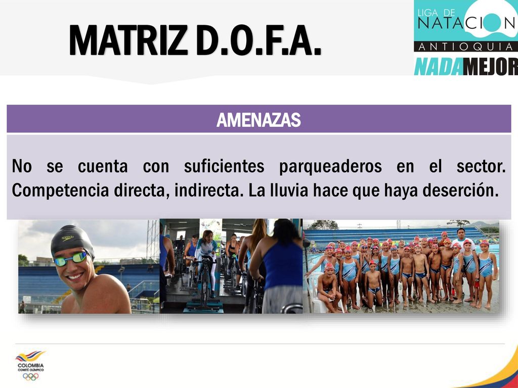 MATRIZ D.O.F.A. AMENAZAS. No se cuenta con suficientes parqueaderos en el sector.