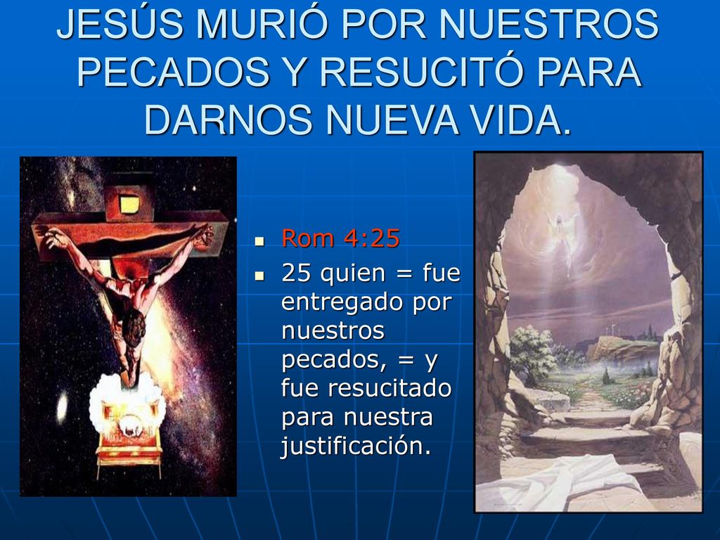 JESÚS MURIÓ POR NUESTROS PECADOS Y RESUCITÓ PARA DARNOS NUEVA VIDA.