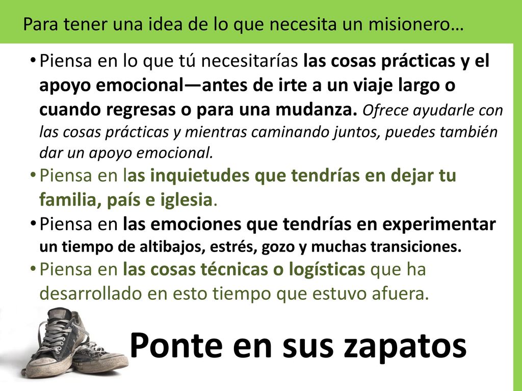 Para tener una idea de lo que necesita un misionero…
