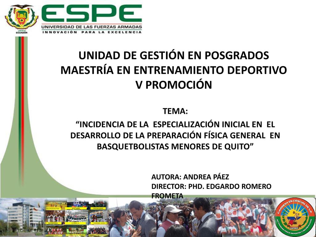 UNIDAD DE GESTIÓN EN POSGRADOS MAESTRÍA EN ENTRENAMIENTO DEPORTIVO V PROMOCIÓN
