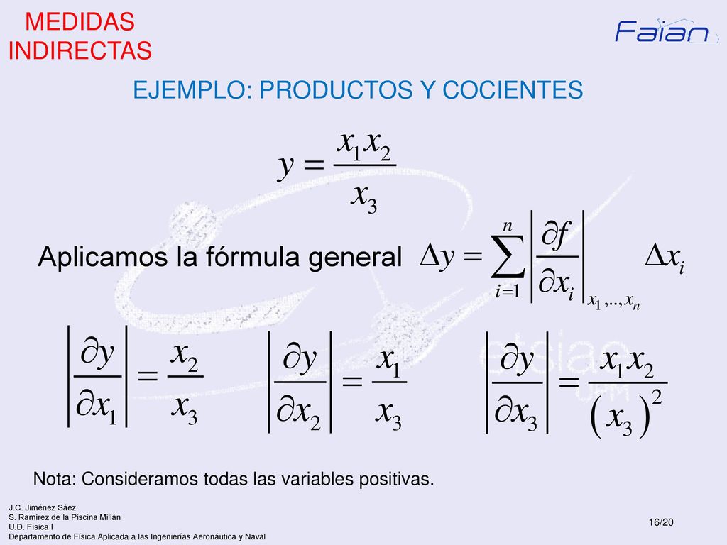 EJEMPLO: PRODUCTOS Y COCIENTES
