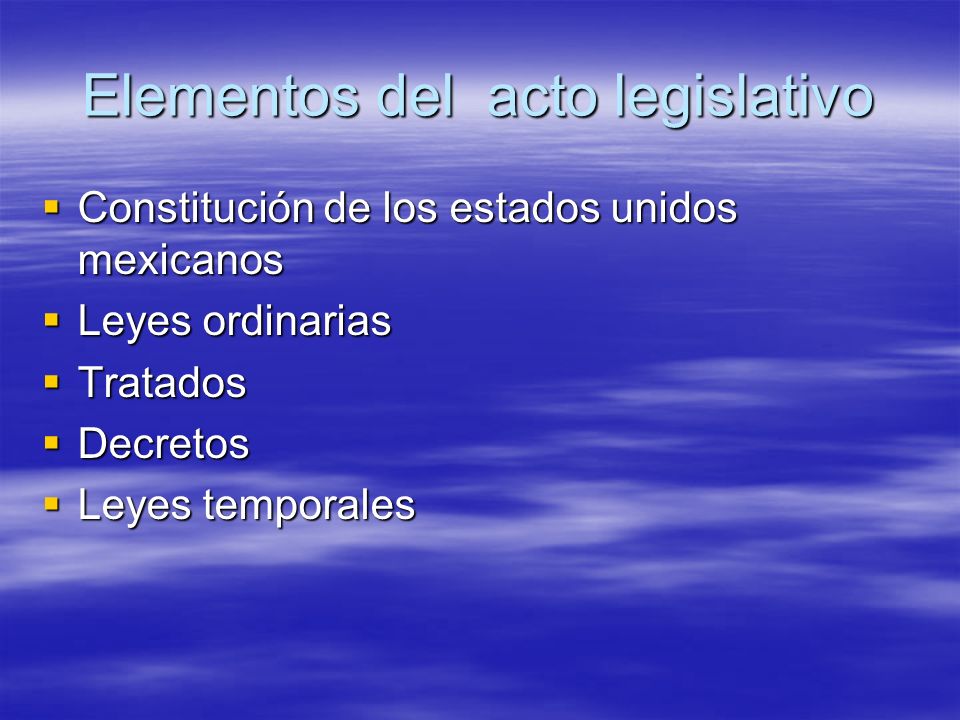 Elementos del acto legislativo