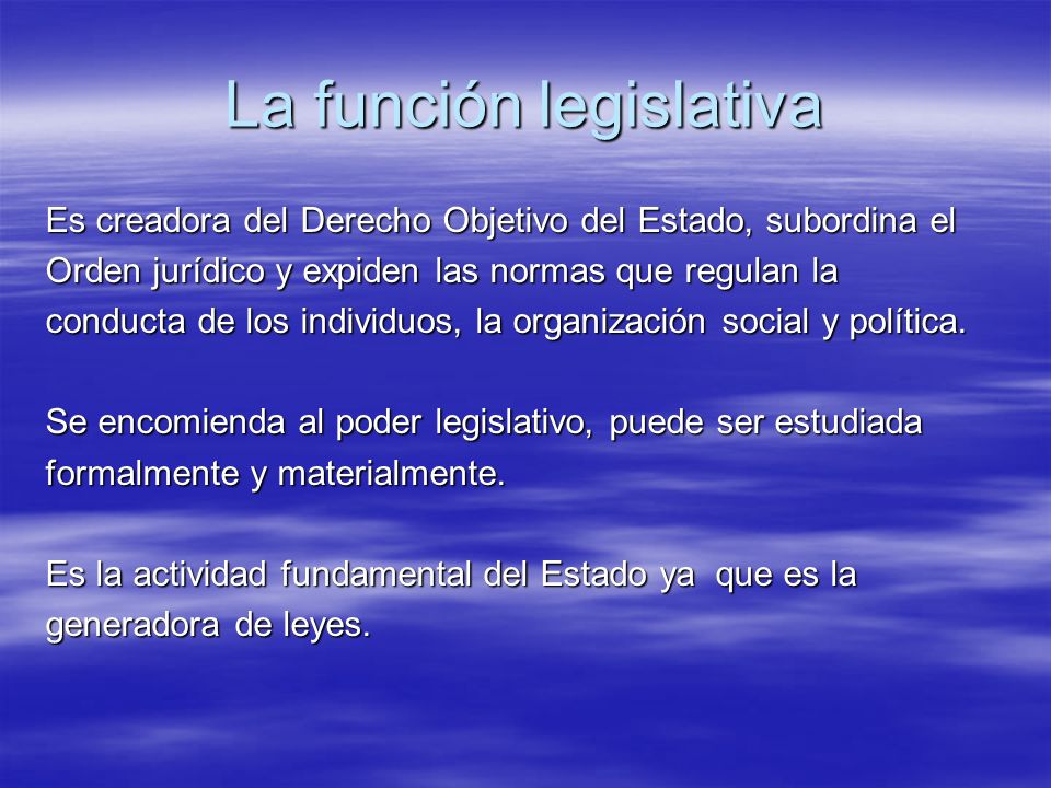 La función legislativa