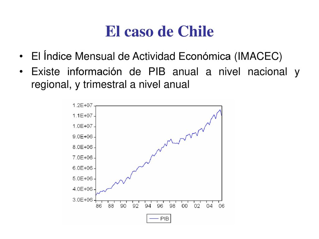 El caso de Chile El Índice Mensual de Actividad Económica (IMACEC)
