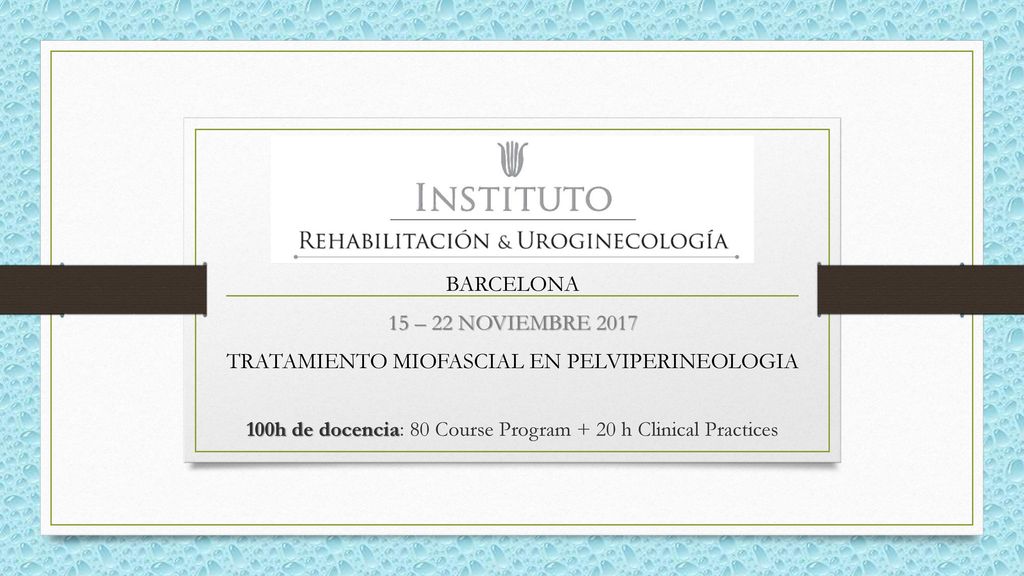 100h de docencia: 80 Course Program + 20 h Clinical Practices