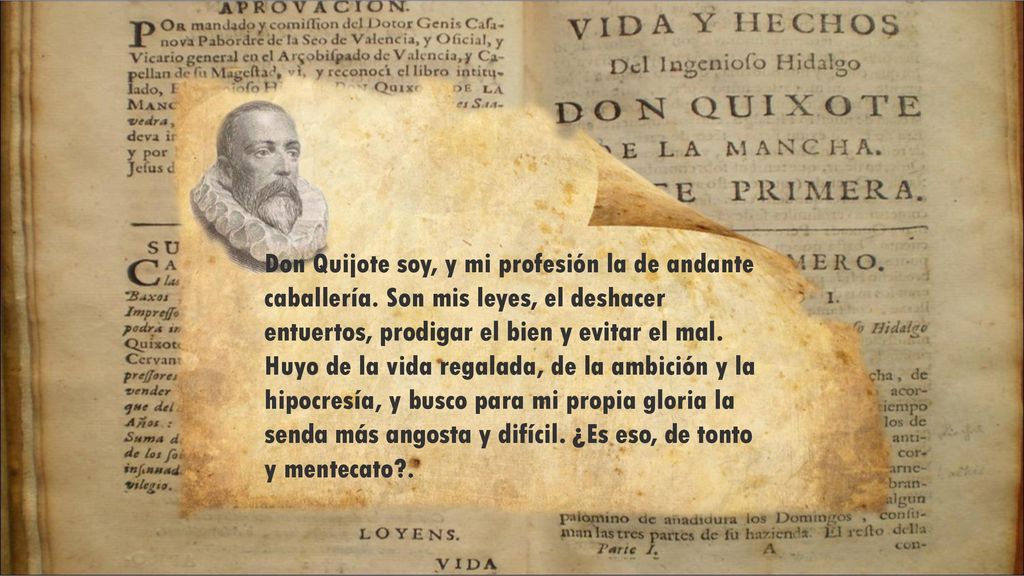 Don Quijote soy, y mi profesión la de andante caballería