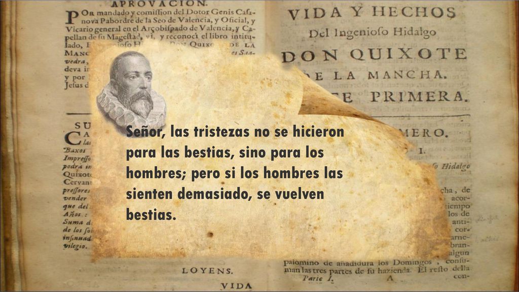 Señor, las tristezas no se hicieron para las bestias, sino para los hombres; pero si los hombres las sienten demasiado, se vuelven bestias.