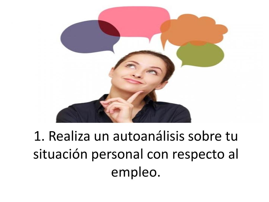 1. Realiza un autoanálisis sobre tu situación personal con respecto al empleo.