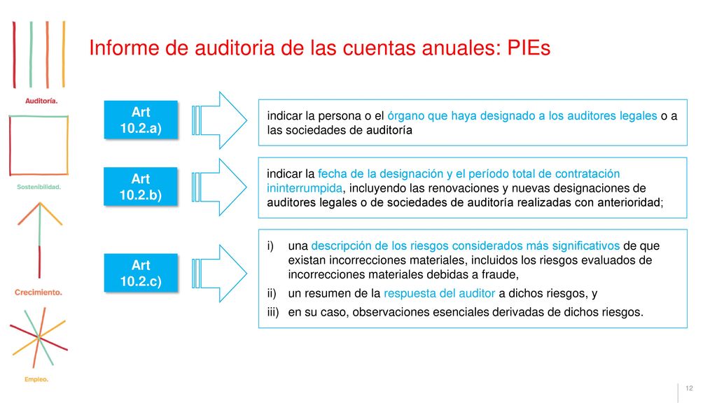 Informe de auditoria de las cuentas anuales: PIEs