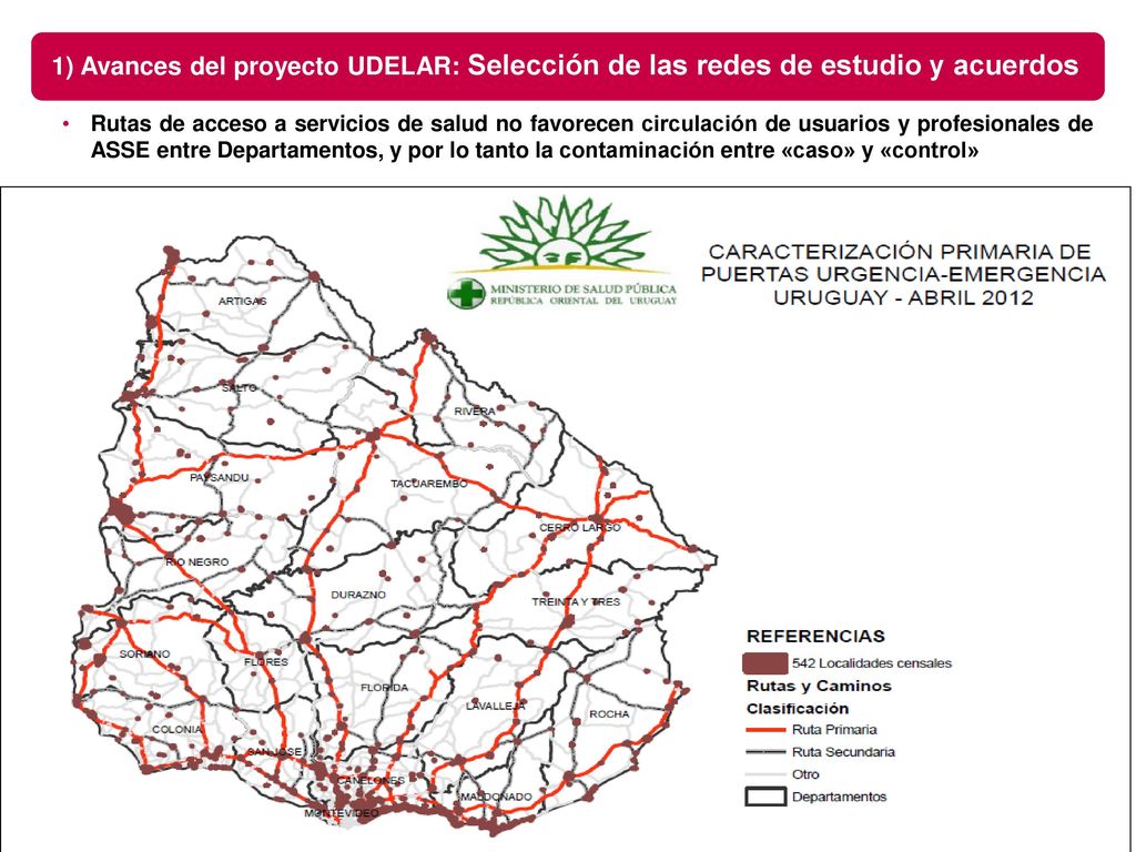 1) Avances del proyecto UDELAR: Selección de las redes de estudio y acuerdos
